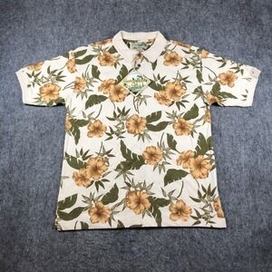 Havana Jack's Cafe Polo Shirt Mens M Hawaiian Floral Tropical